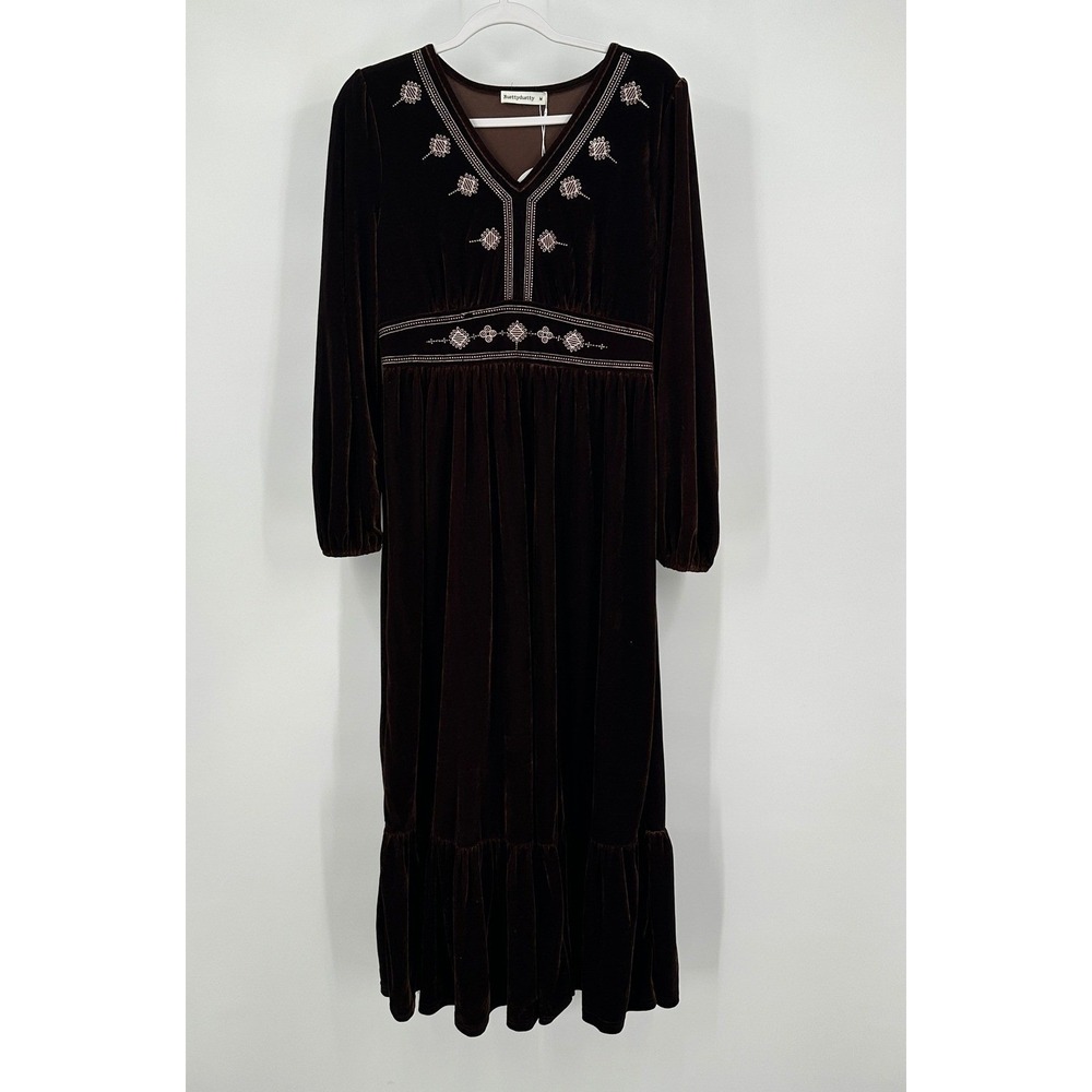 Womens Regency Renascence Velvet Maxi Dress Size M Boho Whimsigoth Romantic